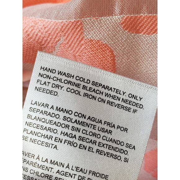 Bebe Flare Skirt Womens Small Pink Floral Sheer Striped Pleated Classic Back Zip - Picture 6 of 12